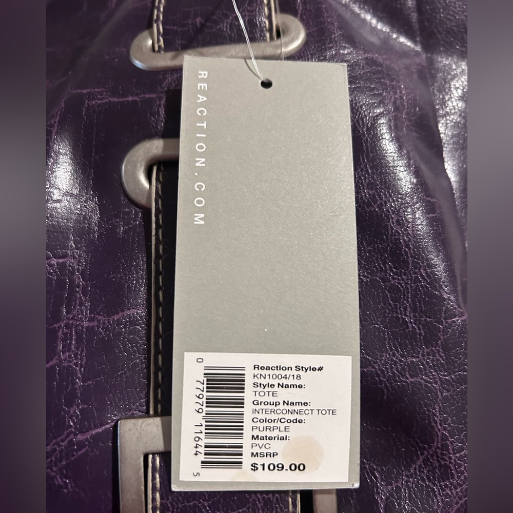 Kenneth Cole Reaction Dark Purple Interconnect Shoulder Tote
NWT - Picture 7 of 9